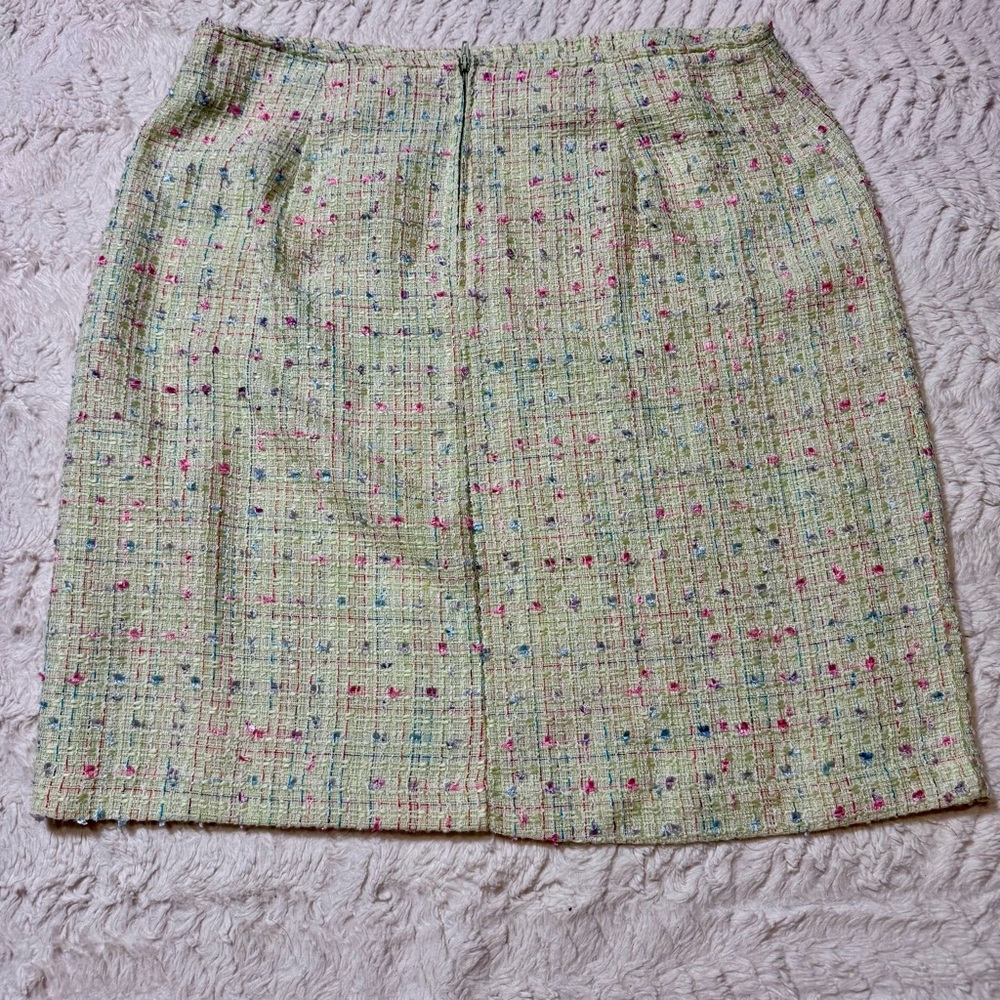 Vintage Breakin’ Loose Tweed 2-Piece Skirt Suit 15/16Yellow Pastel NWT Deadstock - Picture 9 of 12